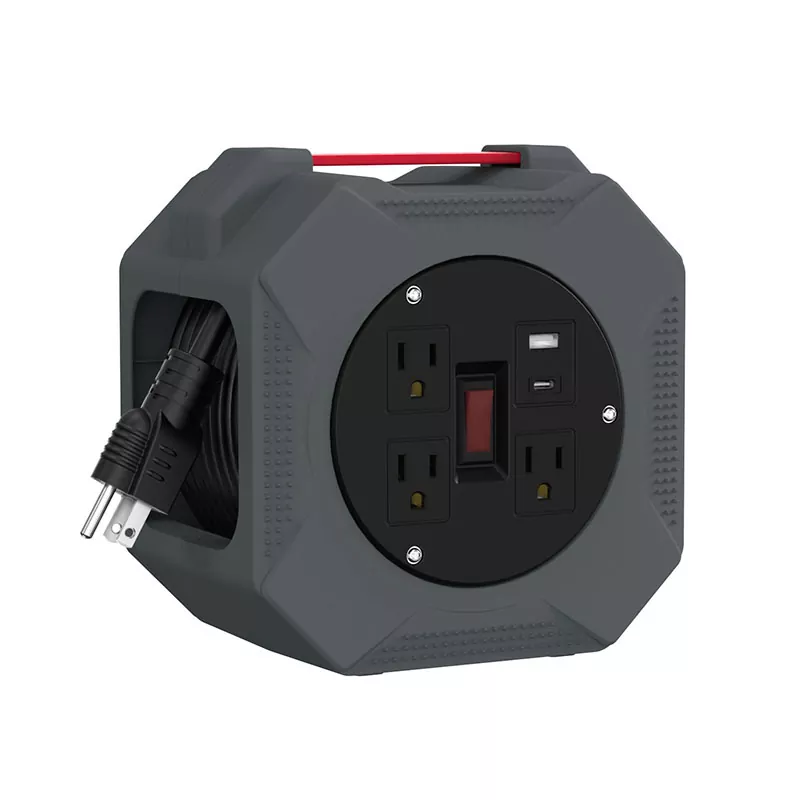 3 आउटलेट यूएसबी2.4ए प्लास्टिक कॉर्ड रील 30 फीट 3 आउटलेट यूएसबी2.4ए प्लास्टिक कॉर्ड रील 30 फीट