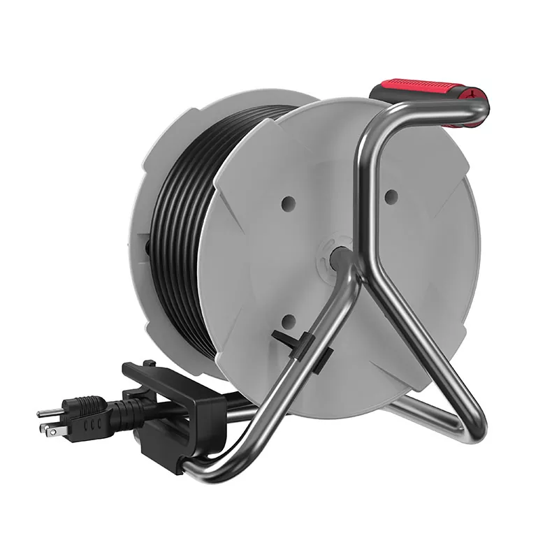 ओवरलोड सुरक्षा के साथ 50 फीट के 4 आउटलेट प्लास्टिक कॉर्ड रील