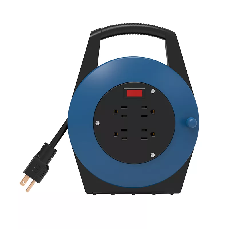 4 आउटलेट्स USB प्लास्टिक कॉर्ड रील 20ft